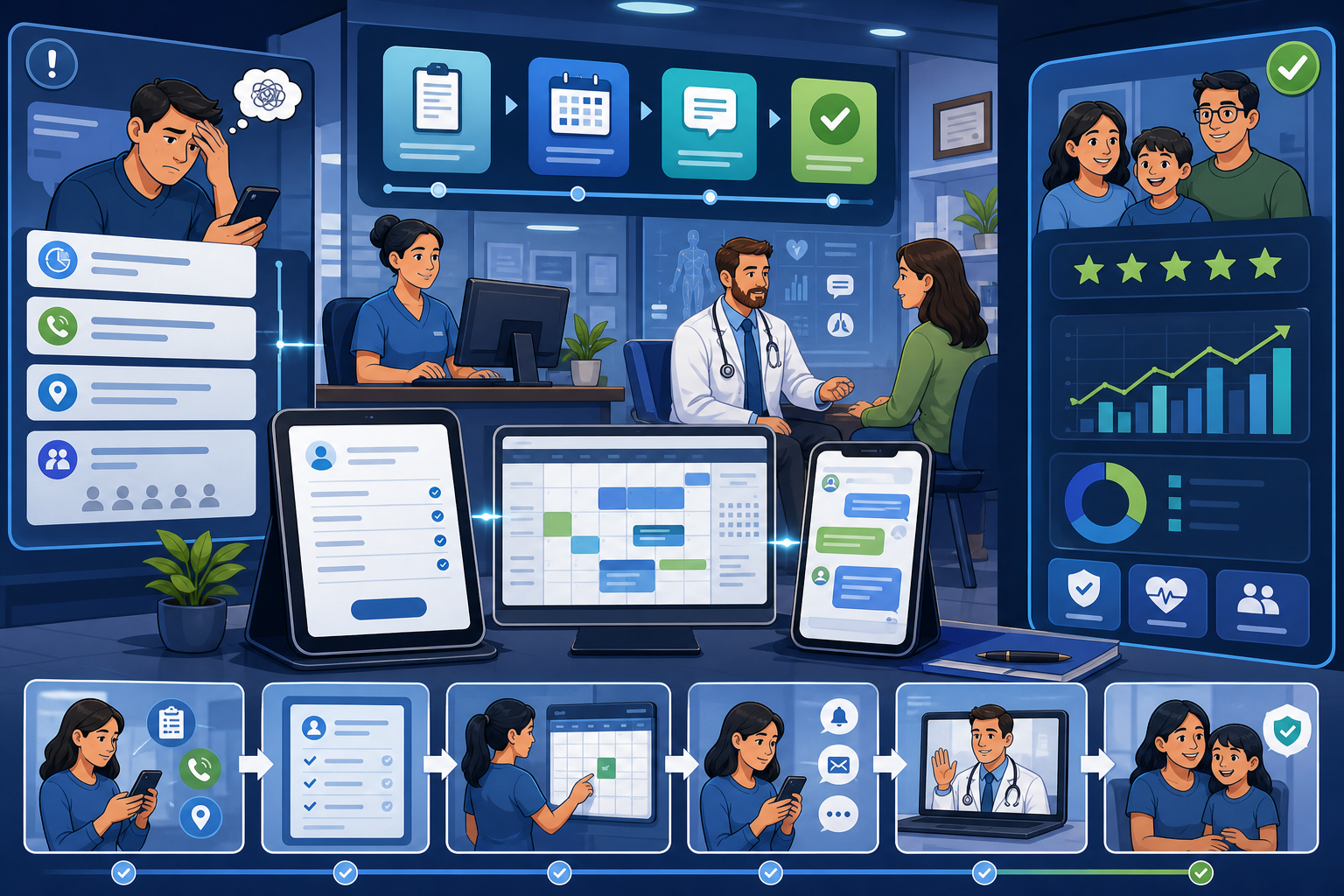 Industry workflow showing a structured AI operating system for local business tasks